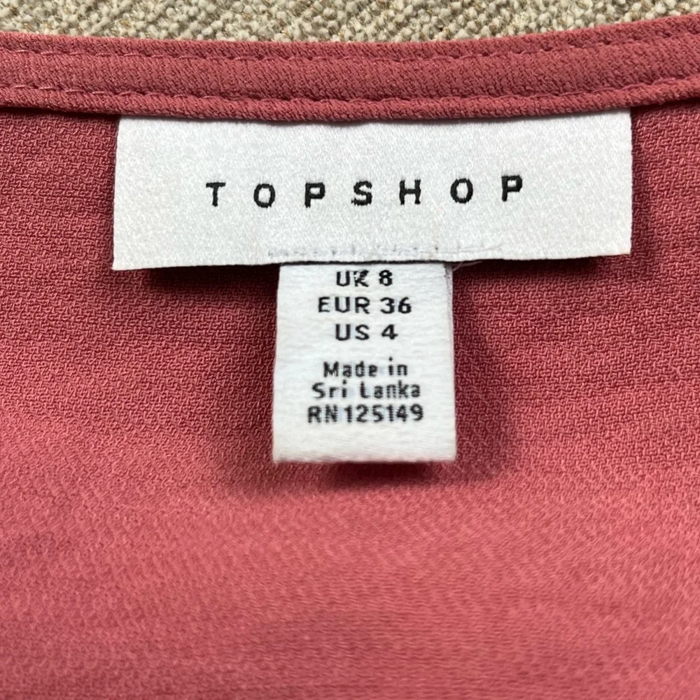 Timeless Topshop Short Sleeve, Mauve Colored Blouse. Size: 4. - Picture 10 of 11